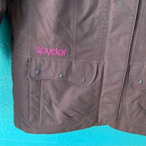 SPYDER WOMENS 3-IN-1 SKI SNOW JACKET BROWN/BLUE SIZE MEDIUM LIKE NEW - Picture 14 of 14